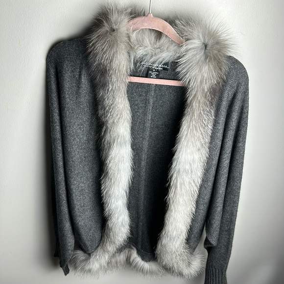 SOFIACASHMERE size‎ medium gray cardigan - Picture 1 of 16